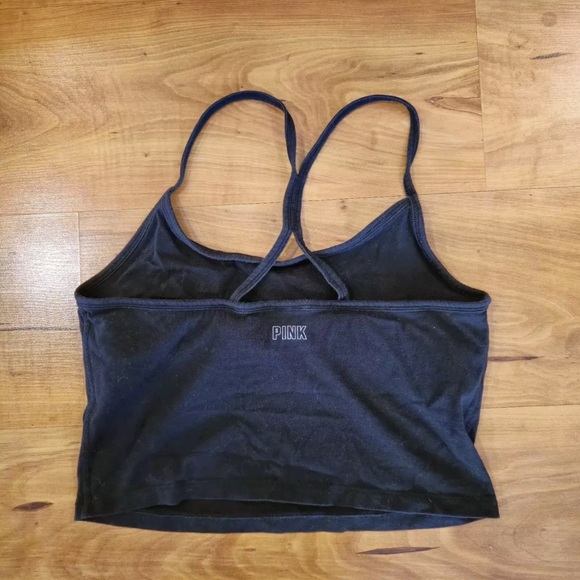 Y2K VTG PINK Victoria’s Secret | Large Black Crop Tank Top - Picture 5 of 6